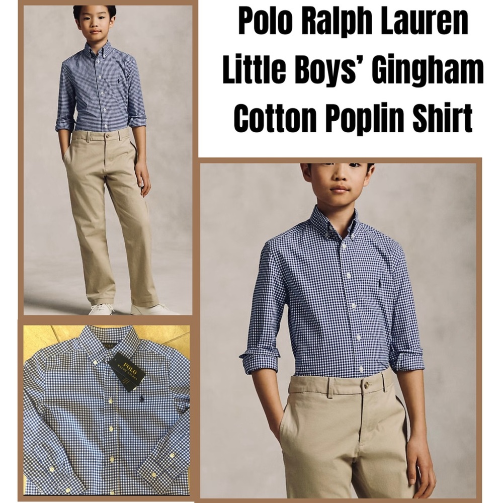 Polo Ralph Lauren Little Boys’ Gingham Cotton Poplin Shirt